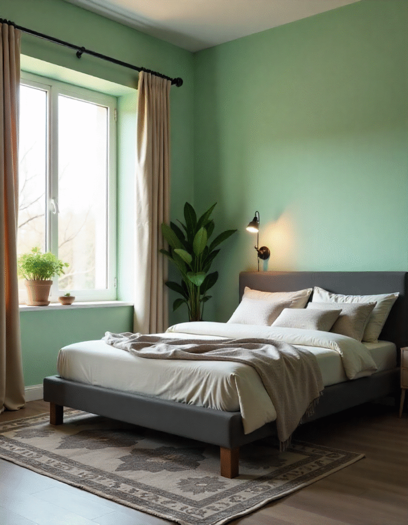 best bedroom wall color, pastel green