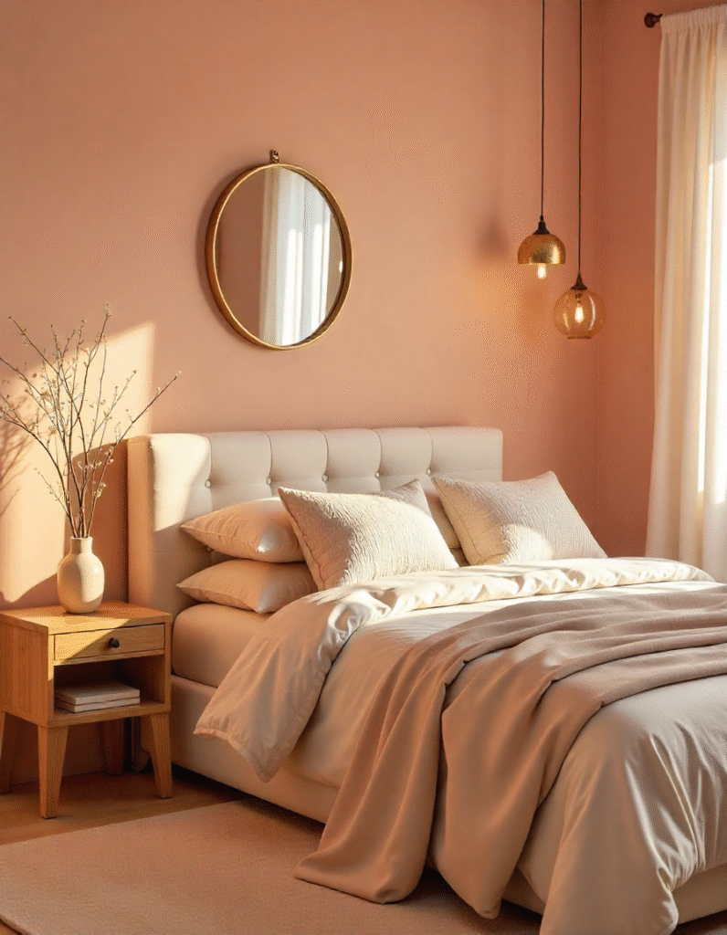 best bedroom wall color, pastel peach